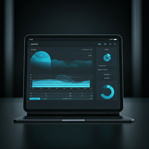 Dark dashboard on tablet